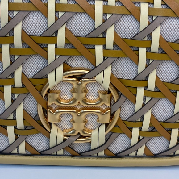 Tory Burch Miller Basketweave Leather Convertible Clutch - Picture 2 of 8